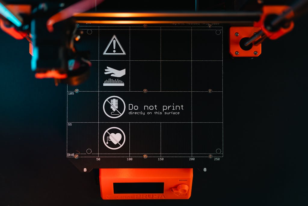 3D Printer Bed Top View Technology Workspace